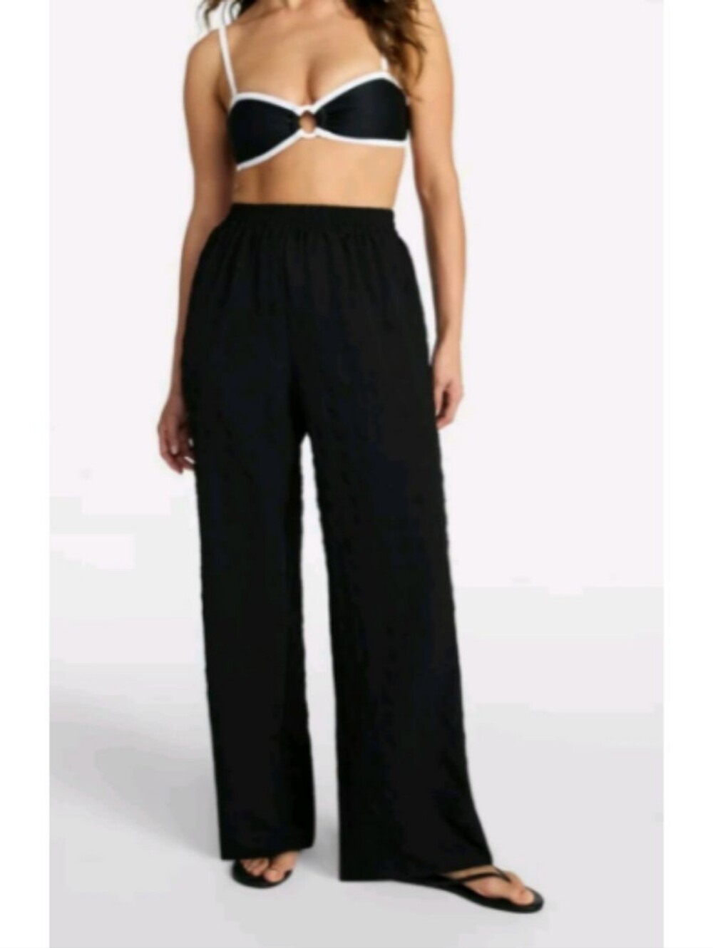 Black Coverup Wide Leg Pants (Not See Through)